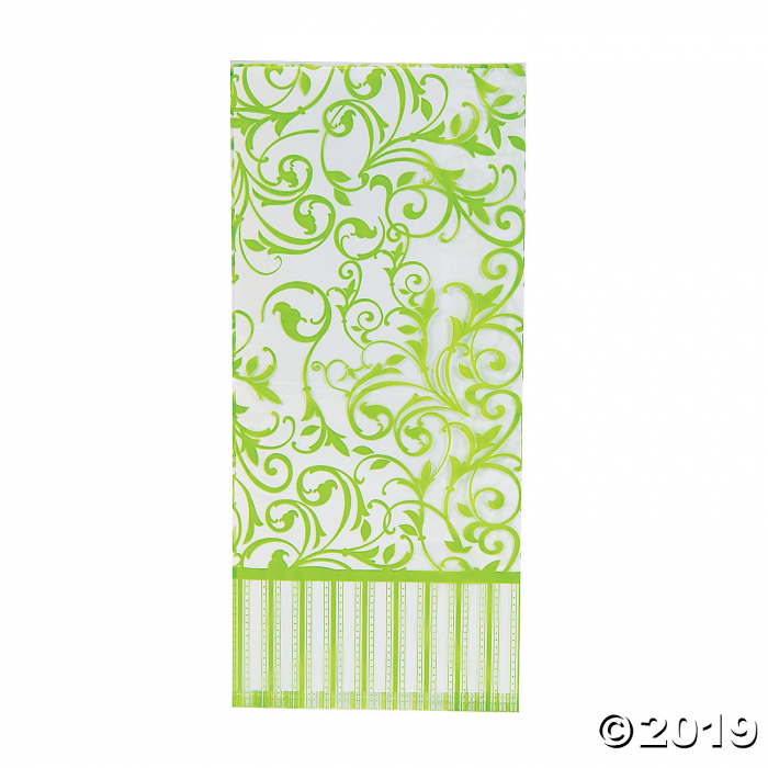 Lime Green Swirl Cellophane Bags (Per Dozen)