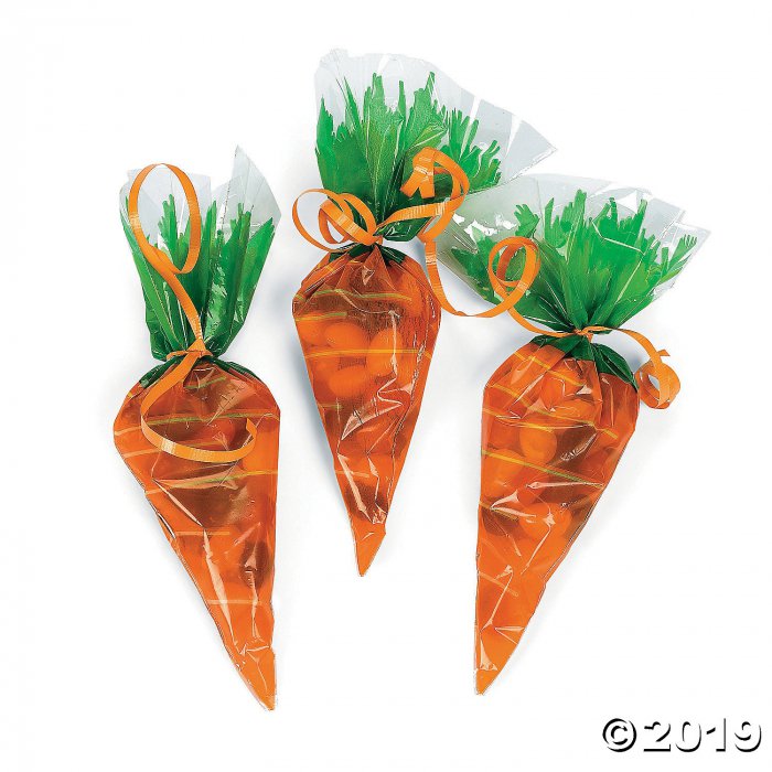 Carrot-Shaped Cellophane Bags (Per Dozen)