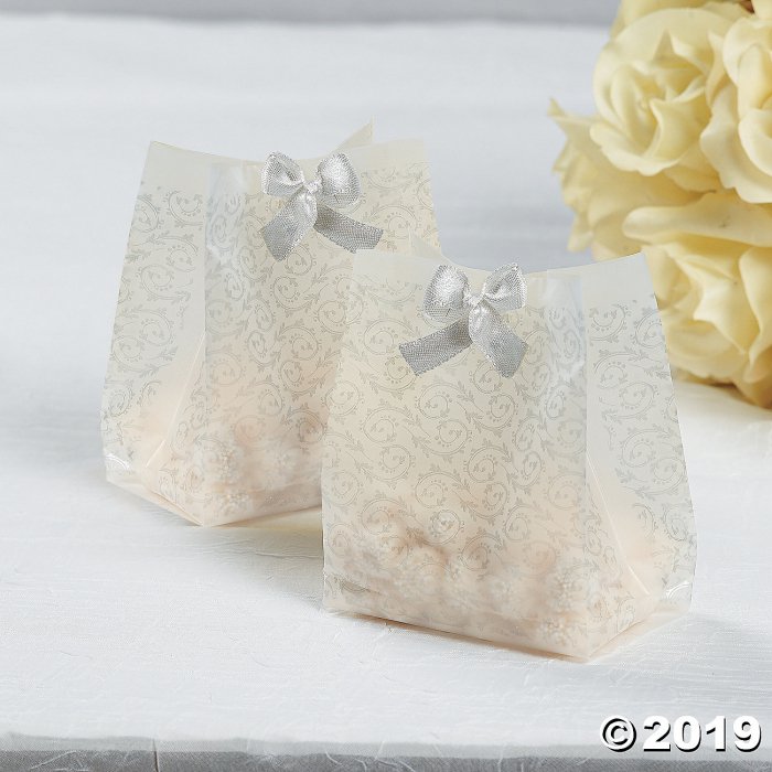 Frosted Silver Wedding Treat Bags (48 Piece(s))