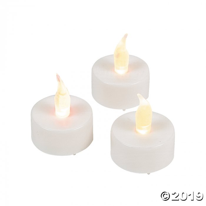 White Battery-Operated Tea Light Candles (Per Dozen)