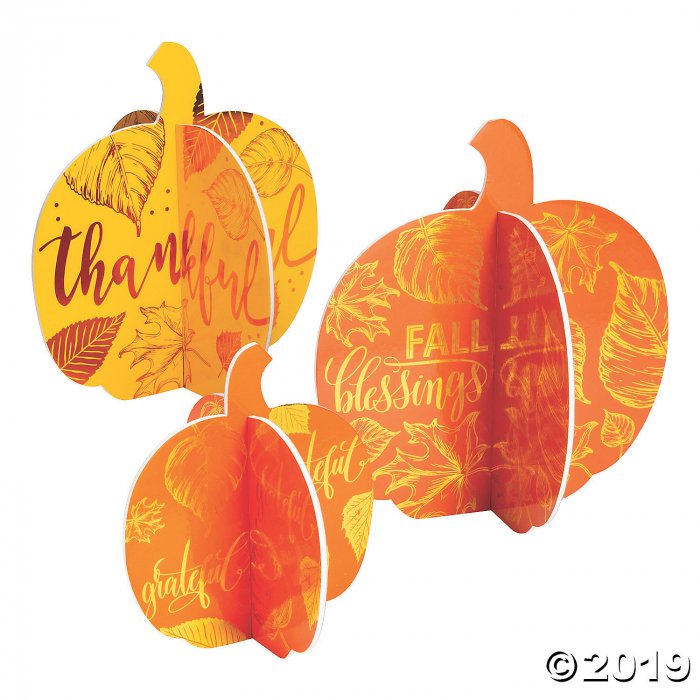 Thankful Pumpkin Metallic Tabletop Centerpieces (3 Piece(s))