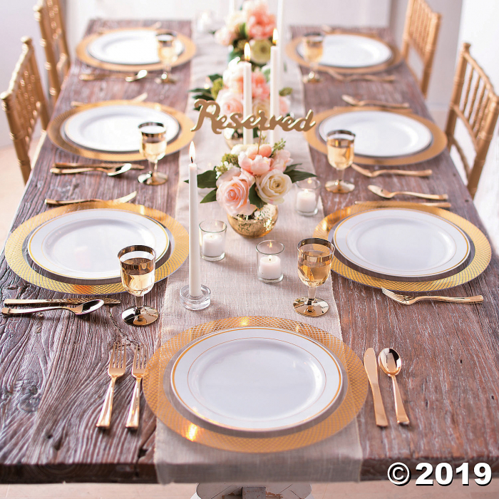 Gold Calligraphy Reserved Table Signs (6 Piece(s))