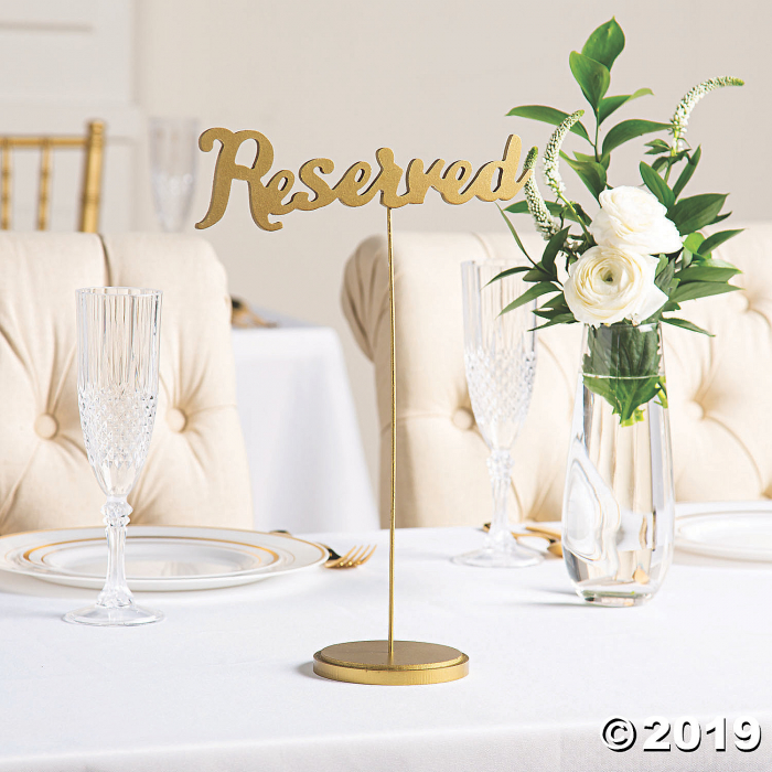 Gold Calligraphy Reserved Table Signs (6 Piece(s))