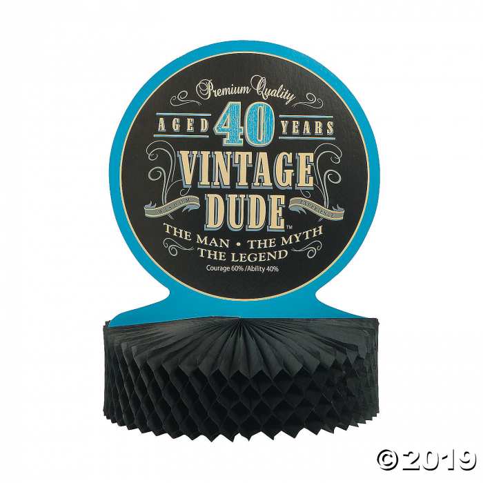 Vintage Dude 40th Birthday Centerpiece (1 Piece(s))