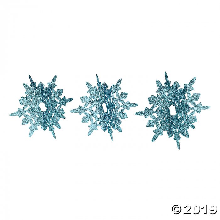 Blue Glitter Snowflakes Centerpiece (1 Set(s))