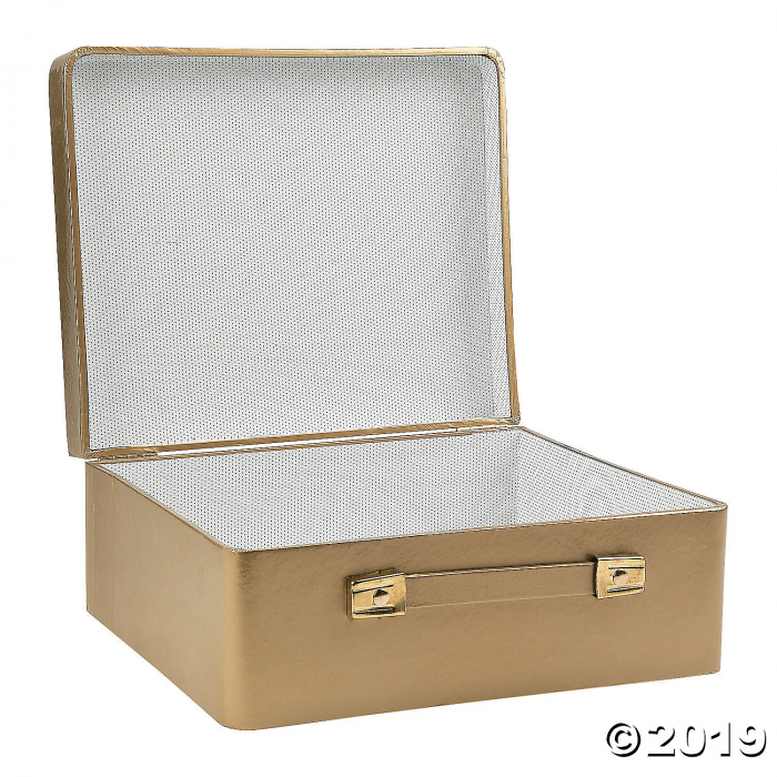 Gold Mini Suitcase Centerpiece (1 Piece(s))