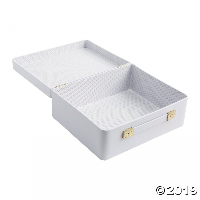 White Mini Suitcase Centerpiece (1 Piece(s))