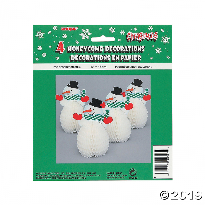 Mini Snowman Honeycomb Centerpieces (4 Piece(s))