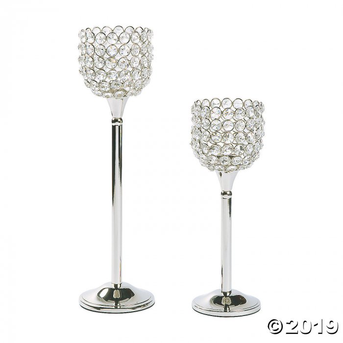 Acrylic Crystal Bead Pedestal Candle Holders (1 Set(s))