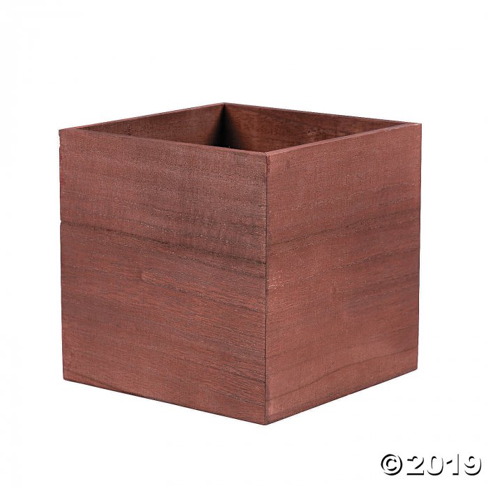 Square Stained Wood Flower Box (1 Piece(s))