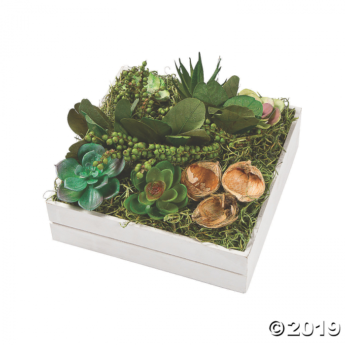 Square Faux Succulent Centerpiece (1 Piece(s))