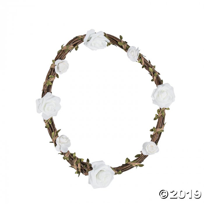 Natural Wreath with White Floral Accents (1 Piece(s))