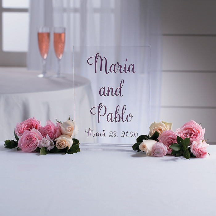Personalized Clear Acrylic Wedding Sign (1 Piece(s))