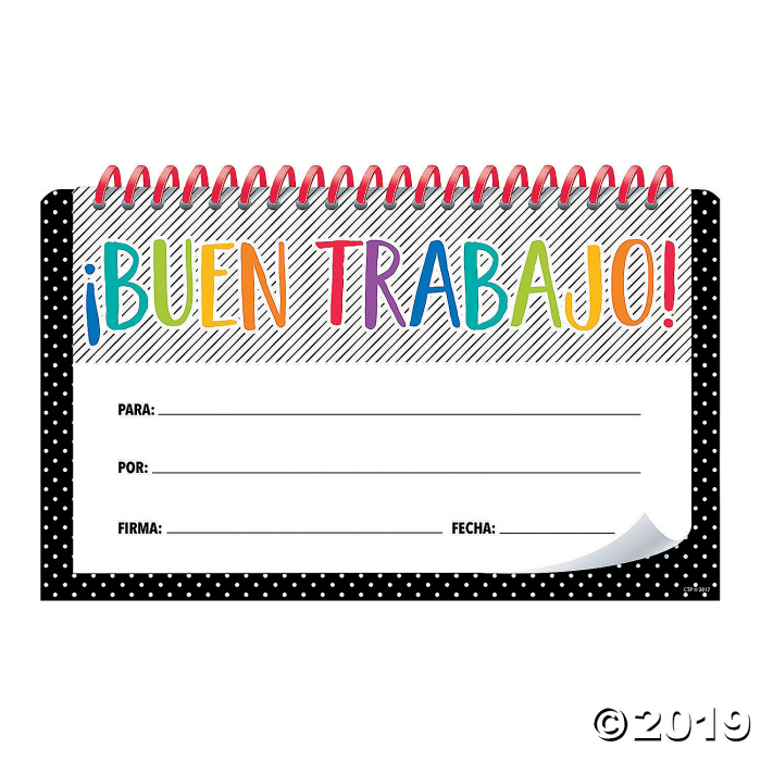 Buen Trabajo Spanish Award Certificates 30 Piece s GlowUniverse