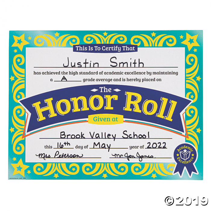 Honor Roll Certificates - 180 Pc.