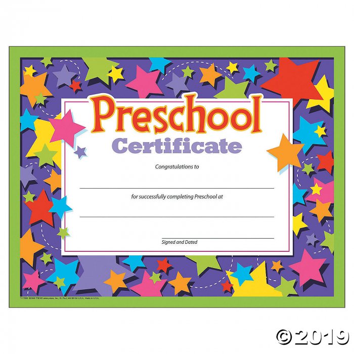 (6 Pk) Preschool Certificate (6 Piece(s))