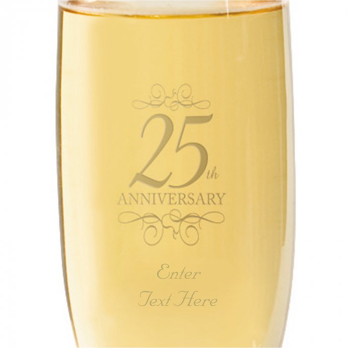 25th Anniversary Personalized Champagne Flutes (1 Set(s))