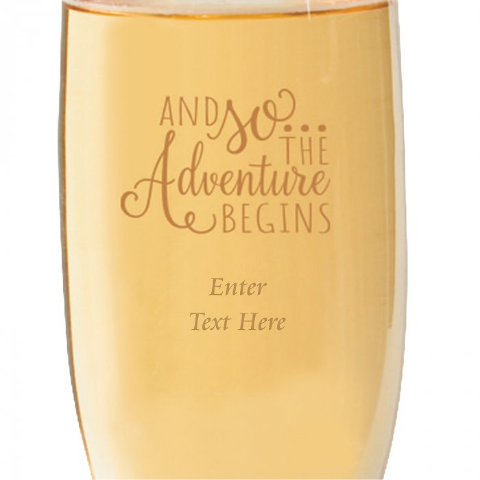 Personalized Adventure Wedding Champagne Flutes (1 Set(s))