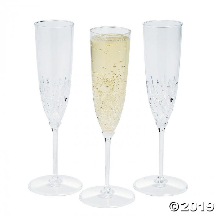 Clear Crystal Plastic Champagne Flutes (8 Piece(s))