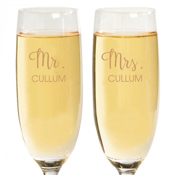 Personalized Mr. & Mrs. Champagne Flutes (1 Set(s))