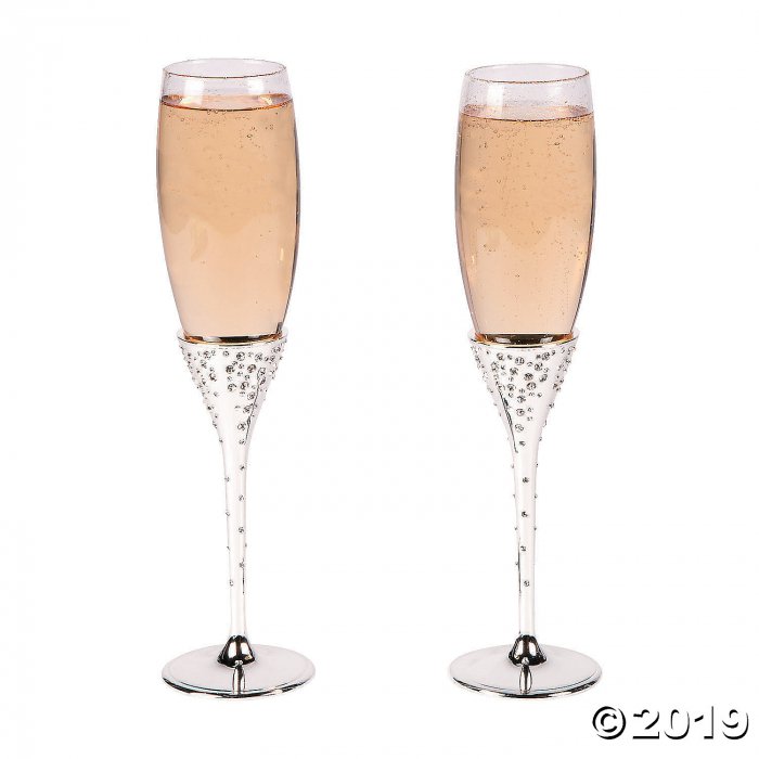 Toasting Flutes with Crystals (1 Set(s))