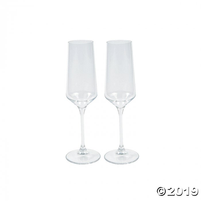 Premium Plastic Champagne Wedding Flutes (1 Pair)