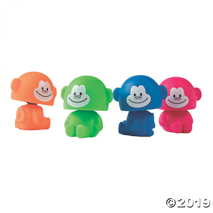 Neon Bobblehead Monkeys (Per Dozen)