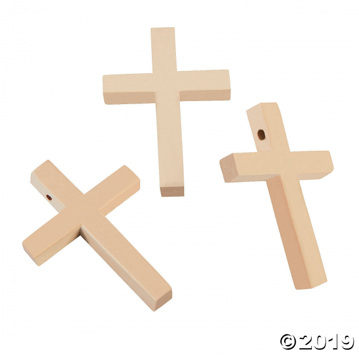 Unfinished Wood Cross Beads (100 Piece(s))