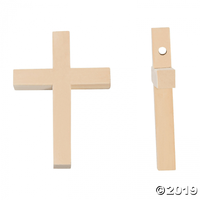 Unfinished Wood Cross Beads (100 Piece(s))