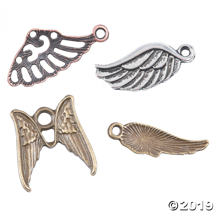 Vintage Angel Wing Charms (Per Dozen)