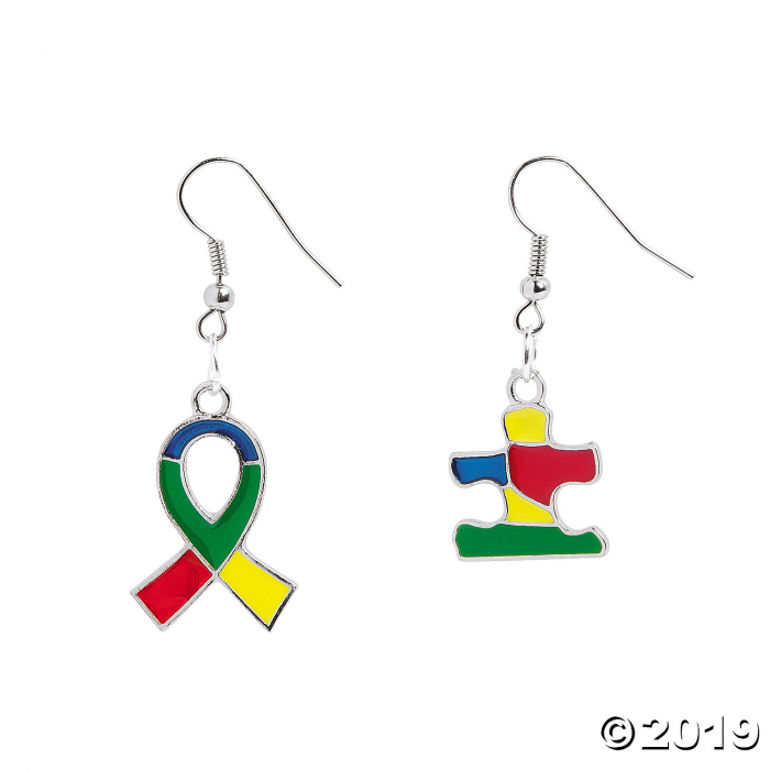 Autism Awareness Ribbon & Puzzle Piece Charms (24 Piece(s))
