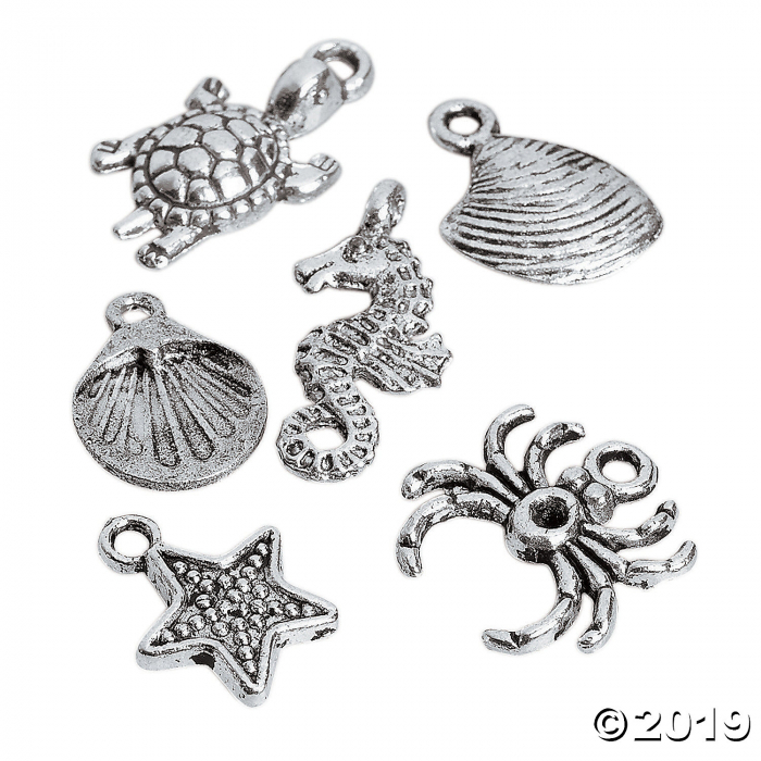 Silvertone By the Sea Charms (Per Dozen)