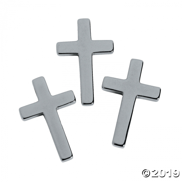 Hematite Cross Pendant (Per Dozen)