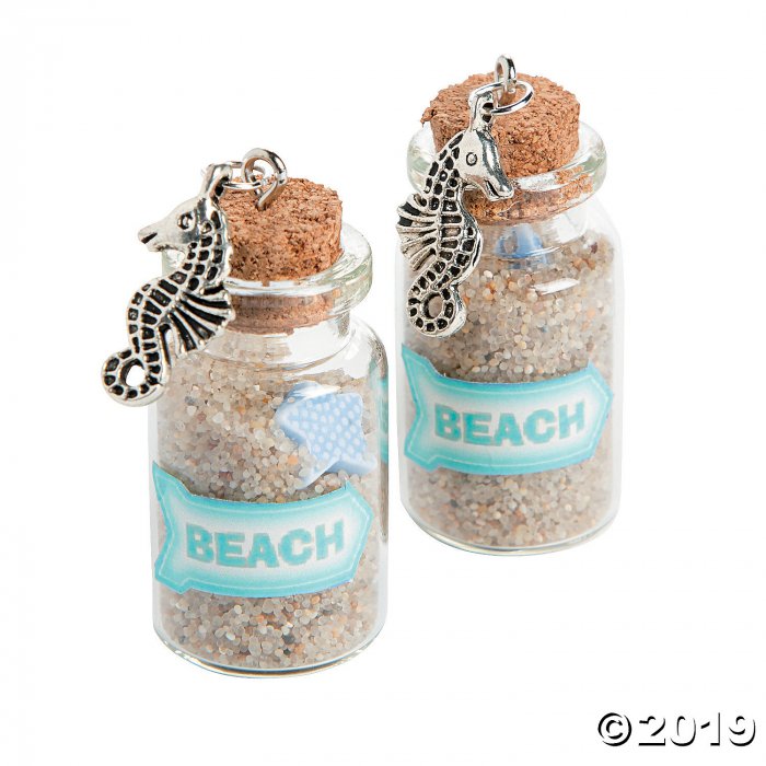Mini Beach Bottle Charms with Cork Stopper (6 Piece(s))