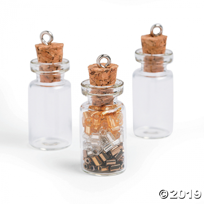 Mini Bottle Charms with Cork Stopper (6 Piece(s))