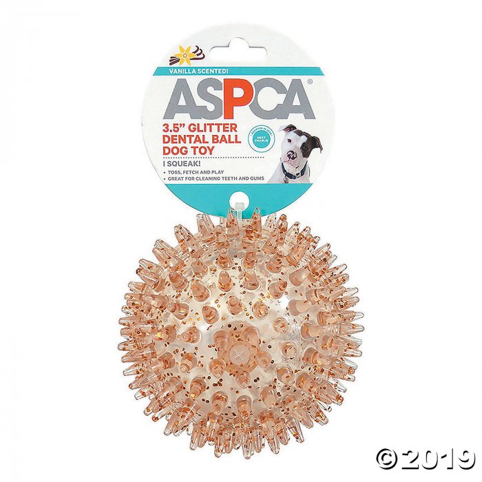 ASPCA 3.5" Glitter Dental Ball Dog Toy - Orange (1 Piece(s))