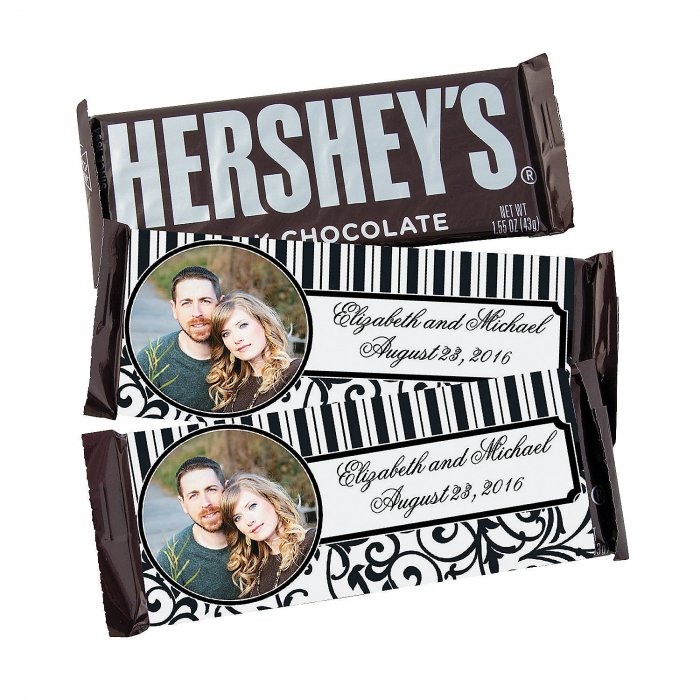 Custom Photo Black & White Wedding Chocolate Candy Bars (Per Dozen)