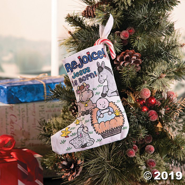 Color Your Own Nativity Mini Stockings (Per Dozen)