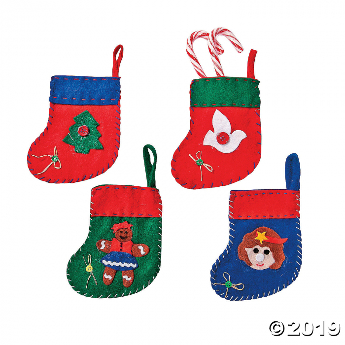 Mini Festive Christmas Stockings (Per Dozen) Mini Festive Christmas Stockings (Per Dozen)