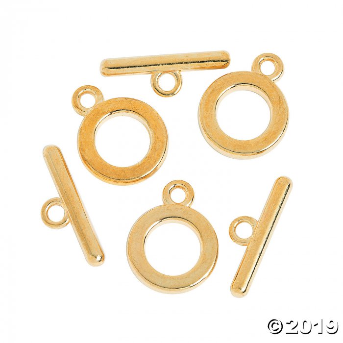 Plain Goldtone Toggle Clasp - 13mm ring, 19mm bar (6 Piece(s))