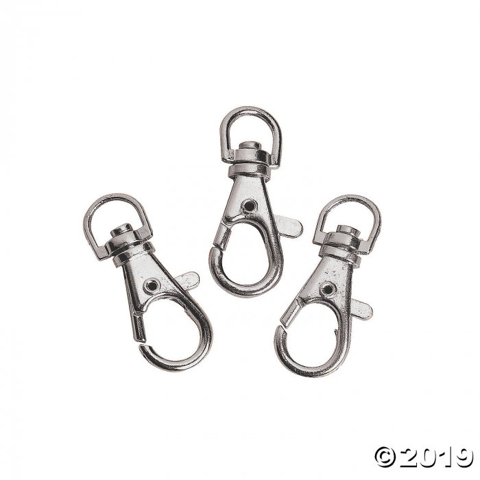 Silvertone Metal Lobster Clasps with Swivel Ring (12 Piece(s))