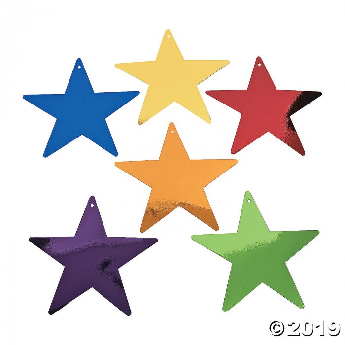 Medium Colorful Metallic Stars (Per Dozen)