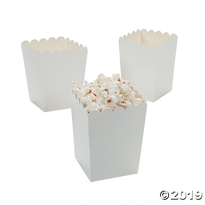 Mini White Popcorn Boxes (24 Piece(s)) Mini White Popcorn Boxes (24 Piece(s))