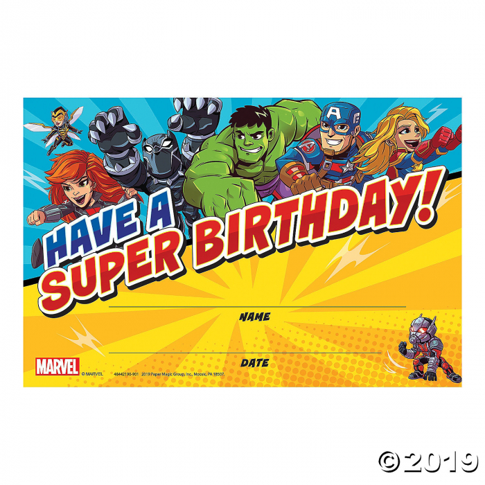 Marvel Avengers Happy Birthday Certificates (36 Piece(s))
