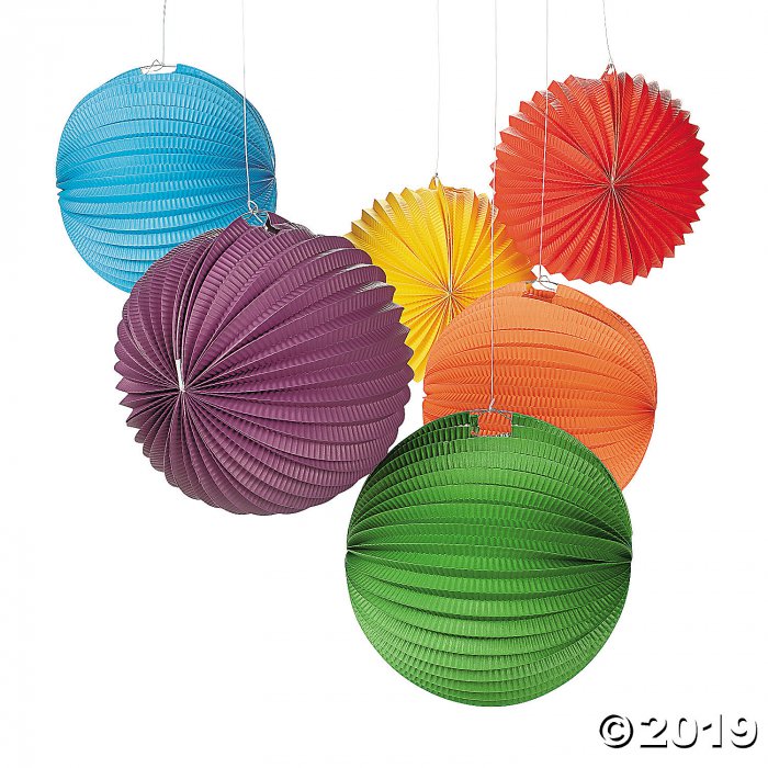 Solid Color Accordion Hanging Paper Lanterns (Per Dozen)
