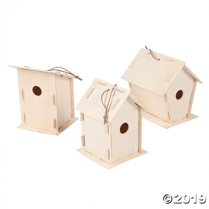 DIY Unfinished Wood Birdhouses (Per Dozen)