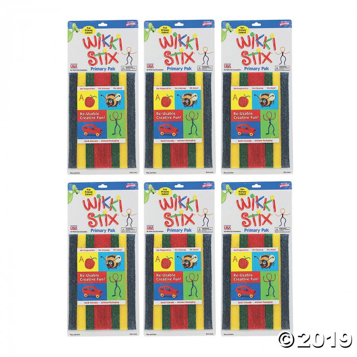 Wikki Stix® Primary Colors Pak, 48 Stix Per Pack, 6 Packs (6 Piece(s))