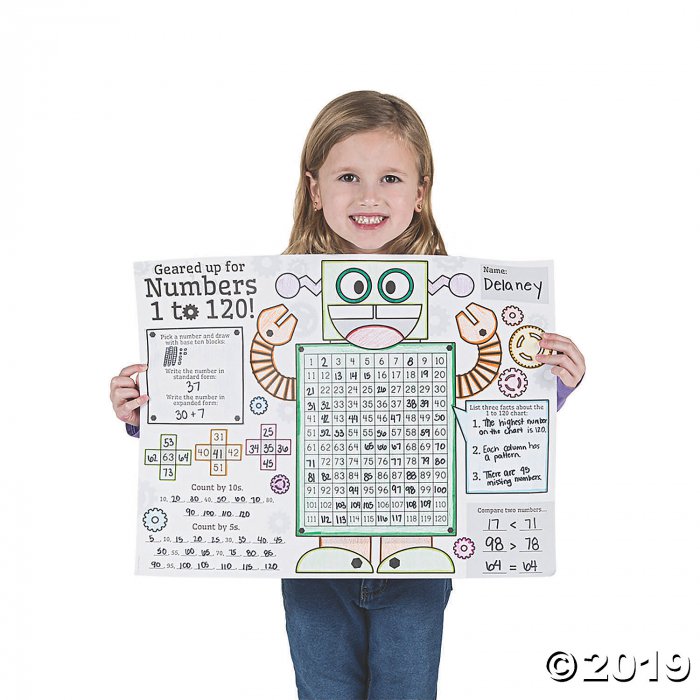 Color Your Own All About Math Numbers 1 to 120 Posters (30 Piece(s))
