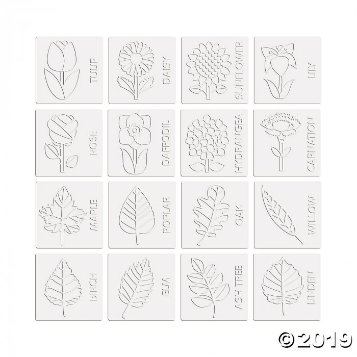 Mini Flowers & Leaves Rubbing Plate Set (1 Set(s))
