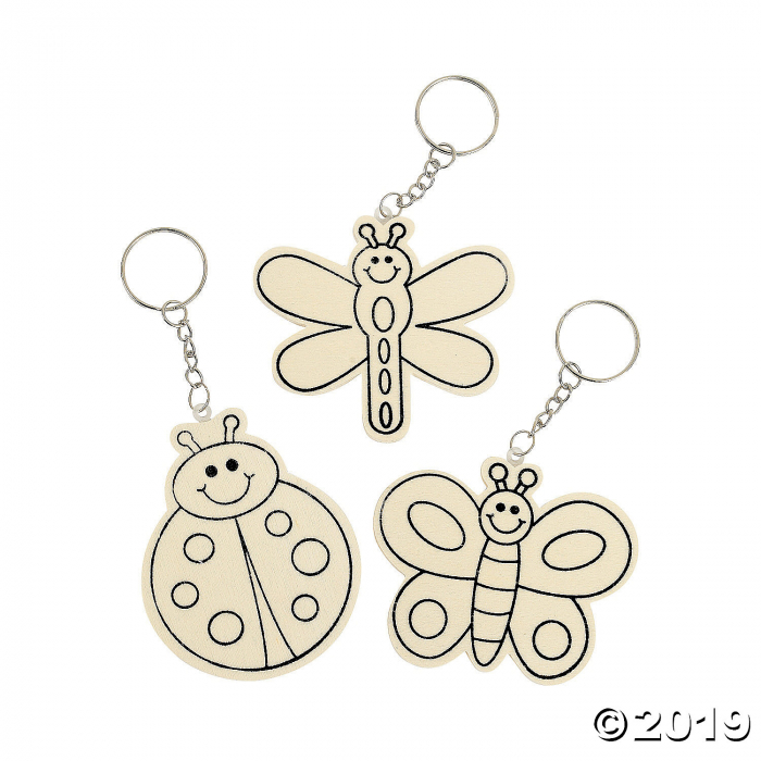 DIY Unfinished Wood Bug Key Chains (Per Dozen)